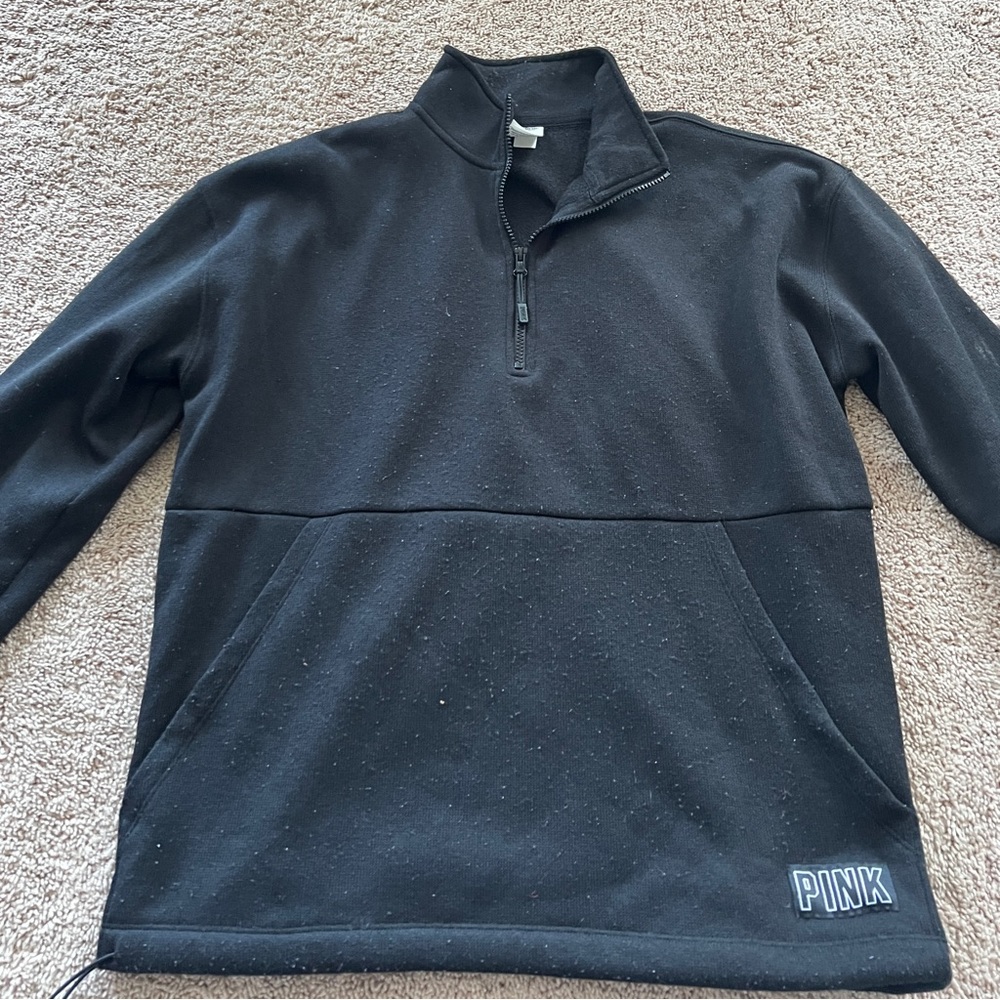 M victoria secret pink black quart zip